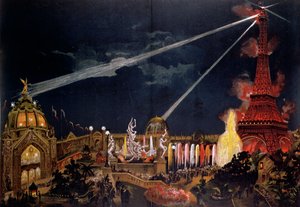 Szuvenír a megvilágításról Párizsban a francia forradalom 1. századik évfordulójának emlékére az 1889-es Universelle kiállításon alkotó: French School