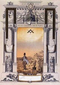 Egy Journeyman munkás emléktárgya Tour de France inasmunkája után, kb. 1860 alkotó: French School
