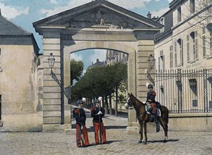 Saint-Cyr speciális katonai iskola (Saint Cyr), belső szolgálat: Gyalogos és lovas növendékek nagy szolgálati ruhában (volt). „” Album militaire: scene de la vie du soldat” alkotó: French School