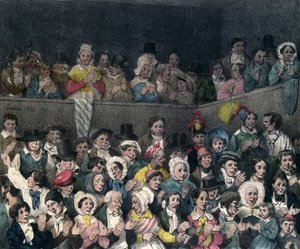 Nézők tapsolnak a színházban, metszett Benard és Frey, 1837 alkotó: French School