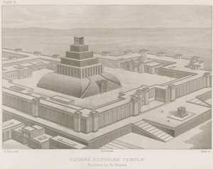 Négyzet alakú asszír templom alkotó: French School