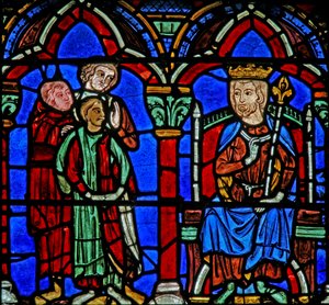 St Cheron ablak: Clotair fia a sírhoz vezetett (w15) alkotó: French School