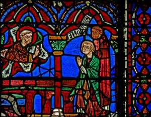St Cheron ablak: megjelenik a sírjánál (w15) alkotó: French School