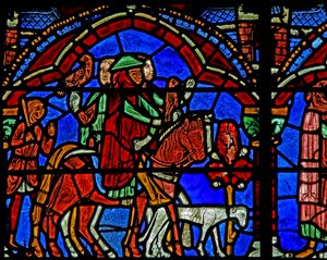 St Cheron ablaka: a herceg lova és kísérete (w15) alkotó: French School