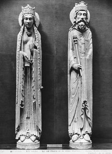 Szent Klotilda és I. Clovis, a Corbeil Notre-Dame templomból (gipszöntvény) (lásd még: 383112, 383113) alkotó: French School