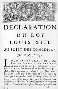 XIII. Lajos (1601-43) nyilatkozata a komikusokról, 1641. április 16. alkotó: French School
