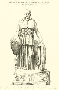 Szobor antik conserver au temple de Thesee, Athénész (metszet) alkotó: French School