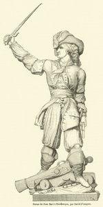 Jean Bart szobra Dunkerque-ben (metszet) alkotó: French School