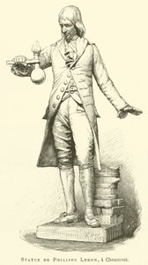 Philippe Lebon szobra, Chaumontban (metszet) alkotó: French School