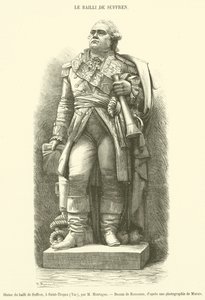 Suffren végrehajtójának szobra Saint-Tropezben, Varban (metszet) alkotó: French School