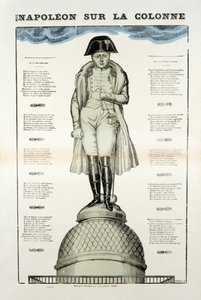 I. Bonaparte Napóleon (1769-1821) szobra a párizsi Vendome oszlopon. Az Epinal képe alkotó: French School