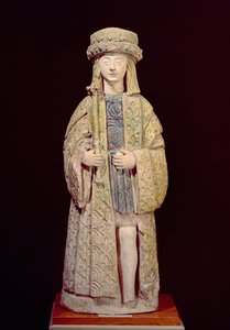Szent Lajos szobra (1214-70), 15. század vége vagy 16. század eleje (mázas terrakotta)