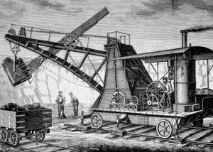 Steam Terrassier of Ruston és Proctor – a „” Album of Science-ben; jeles tudósok; Nagy felfedezések””” 1896. alkotó: French School