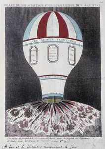 Előfizetői jegy egy aerosztát felemelkedésére Anglia megszállására, deb. 19. század alkotó: French School