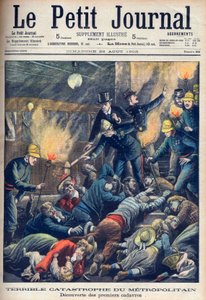 Szörnyű katasztrófa a párizsi metróban, a „Le Petit Journal” borítólapja, 1903. augusztus 23. (metszet) alkotó: French School