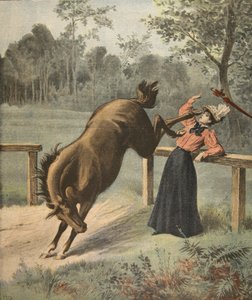 Szörnyű rúgás, illusztráció a Le Petit Journal: Supplement illustre, 1898. július 3. alkotó: French School