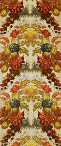 Ismétlődő virágmintás textil, lyoni műhely, 1740 körül (selyembrokát) alkotó: French School