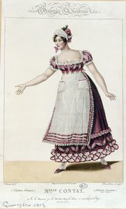 A színésznő Mademoiselle Contact Suzanne szerepében a Figaro házasságában, Pierre Augustin Caron de Beaumarchais (1732-99) alkotó: French School