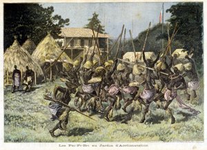 Az afrikaiak Pai-Pi-Bri az akklimatizáció kertjében – a „Le Petit Journal” 1893.08.05-i kiadványában (metszet) alkotó: French School