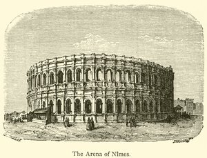 Nimes arénája (metszet) alkotó: French School