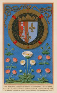Navarrai Marguerite fegyverei és emblematikus eszközei (chromolitho) alkotó: French School