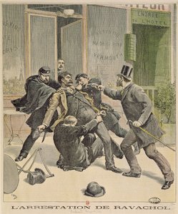 Ravachol letartóztatása, a „Le Petit Journal” címlapja, 1892. április 16. alkotó: French School