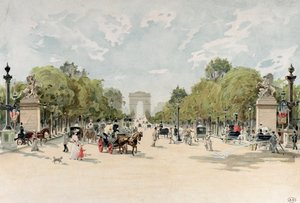 Az Avenue des Champs-Elysees, 1895 körül (wc papíron) alkotó: French School