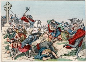 A 732. október 25-i poitiers-i csatát Charles Martel nyerte - A poitiers-i csata, 732. október 25., Charles Martel (688-741) - A 19. század végi metszet a „” Nos Gires Nationales-ban – Images et recits ”” alkotó: French School