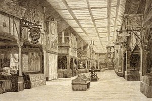 A párizsi Bazar de la Charité az 1897. május 4-i tűzvész előtt alkotó: French School