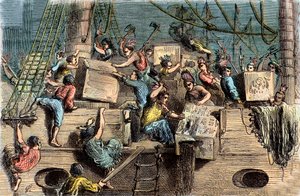 Boston Tea Party, 1773. december 6. alkotó: French School