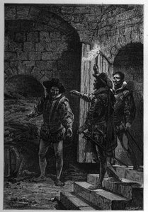 Guy Fawkes elfogása – Guy Fawkes letartóztatása (Guido Falxius, John Johnson, angol katolikus alkotó: French School