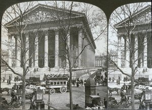 A La Madeleine-templom, Párizs, sztereoszkópikus nézet, 1860-70 körül alkotó: French School