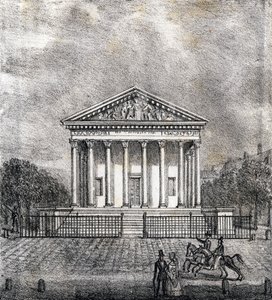 A Madeleine-templom - "Alphabet Picturesque des Monumens de Paris" 1840 körül (metszet) alkotó: French School