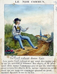 A közönséges név (sárkányt tartó gyerek) – a „” Nyelvtan a képekben”-ben” alkotó: French School