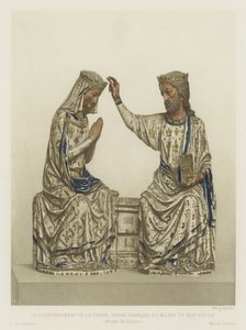 Szűz koronázása, elefántcsont, francia, 13. század közepe (színes litó) alkotó: French School