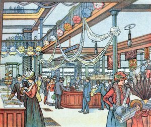 Áruház, Cours Schweiter illusztráció, 1900 körül alkotó: French School