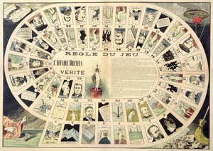 A Dreyfus Affair Game, a különböző érintett személyek portréival, 19. század vége alkotó: French School