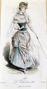 The Electricity Fairy, jelmez egy díszes bálhoz elemmel, 1885 körül alkotó: French School