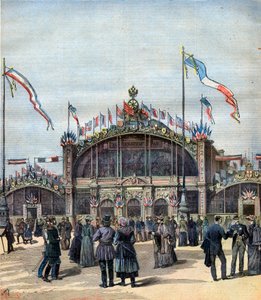 A francia kiállítás Moszkvában (1892. május-okt.) A homlokzat képe. Illusztráció a Le Petit Journal számára alkotó: French School