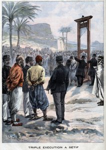 A francia guillotine három lázadót az algériai Setifnél - a "Le Petit Parisien"-ben alkotó: French School