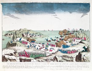 A francia rajtaütés az új-fundlandi St. John ellen 1762. június 2-án Chevalier du Ternay (1722-80) parancsnoksága alatt, a XVIII. század végén alkotó: French School