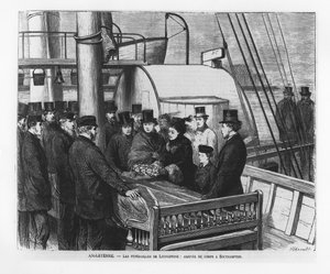 David Livingstone temetése: Holttestének megérkezése Southamptonba alkotó: French School