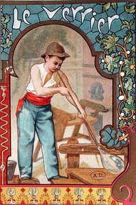 The Glassblower, 1899 körül (színes litó) alkotó: French School