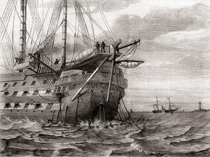 A HMS Agamemnon a transzatlanti távírókábel lefektetése, augusztus 2 alkotó: French School