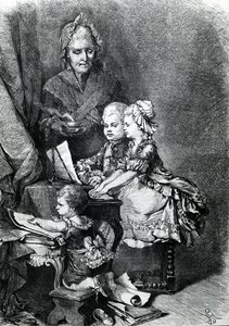 A csecsemő Mozart zongorázik alkotó: French School