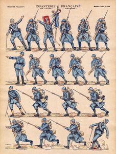 A francia Armee gyalogsága rakodó. Az Epinal képalkotása, a XX. század eleje. alkotó: French School