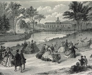 The Jardin dAcclimatation, Párizs, 1855 (bw metszet) alkotó: French School
