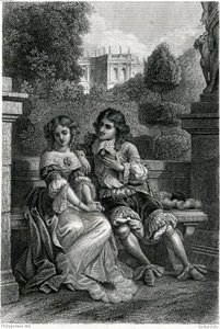 XIV. Lajos francia király a Mademoiselle de la Vallière gáláns társaságában alkotó: French School