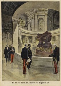 Sziám királya meglátogatja I. Napóleon sírját, Párizs, 1897 alkotó: French School