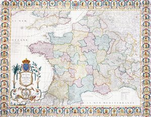 A helyi önkormányzatokra osztott Francia Királyság, 1751 alkotó: French School